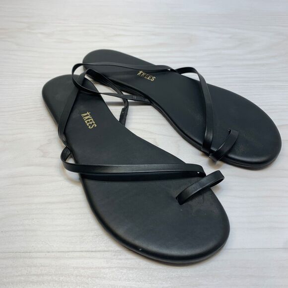 TKEES MIA Napa Sandals in Black Size 9 Strappy Flat EU 40 - Picture 1 of 9